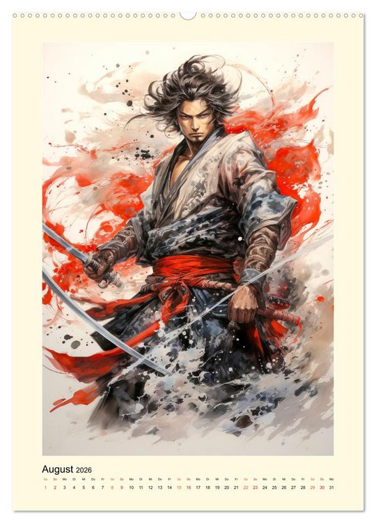Produktbild: Samurai Helden (hochwertiger Premium Wandkalender 2026 DIN A2 hoch), Kunstdruck in Hochglanz