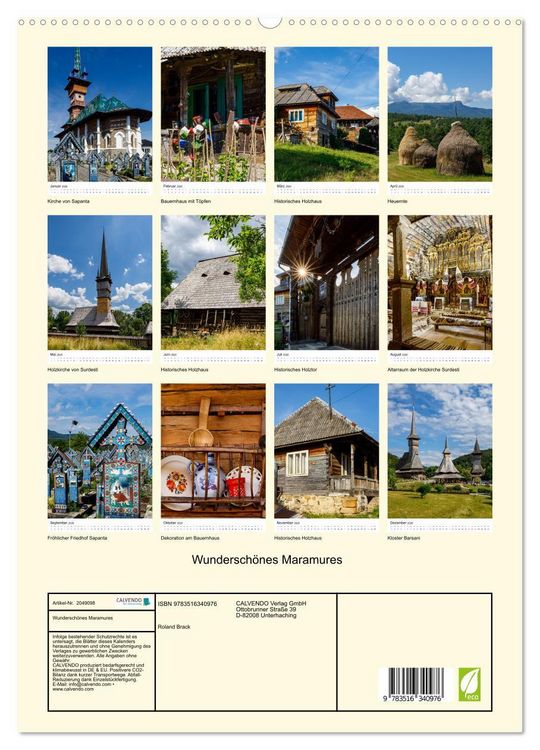 Produktbild: Wundersch&ouml;nes Maramures (hochwertiger Premium Wandkalender 2026 DIN A2 hoch), Kunstdruck in Hochglanz