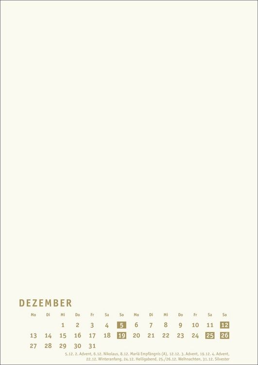 Produktbild: Premium-Bastelkalender gold A4 2027