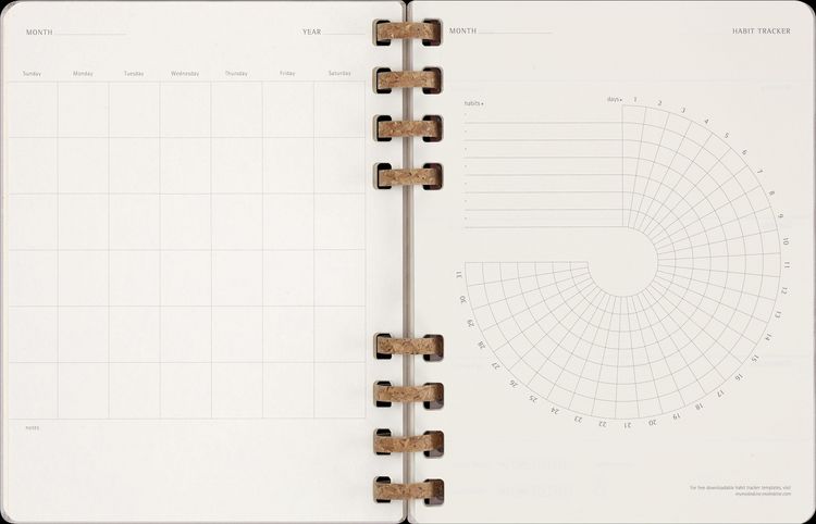 Produktbild: Moleskine Undatierter Life Kalender Mit Spiralbindung, Xl, Wochen-Monatskalender, Fester Einband, Crush Grape