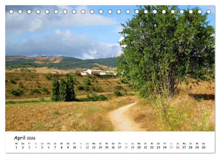 Produktbild: Jakobsweg - Camino Frances (Tischkalender 2026 DIN A5 quer), CALVENDO Monatskalender