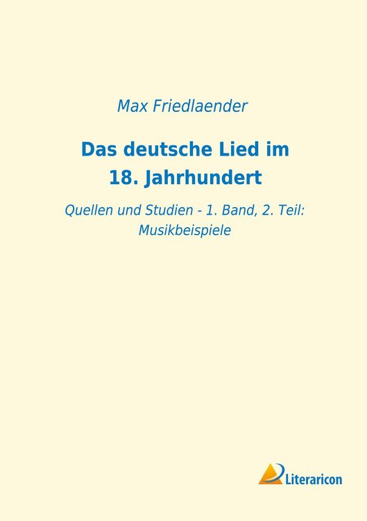 Produktbild: Das deutsche Lied im 18. Jahrhundert