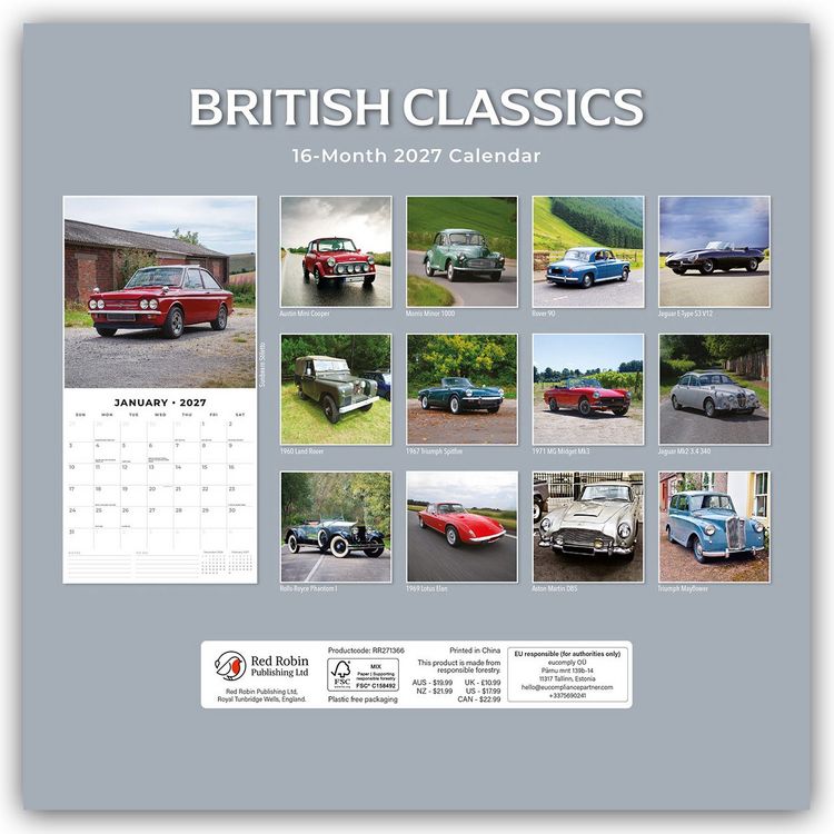 Produktbild: British Classics &ndash; Klassische britische Autos 2027 &ndash; 16-Monatskalender