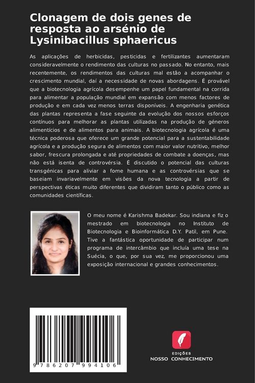 Produktbild: Clonagem de dois genes de resposta ao ars&eacute;nio de Lysinibacillus sphaericus