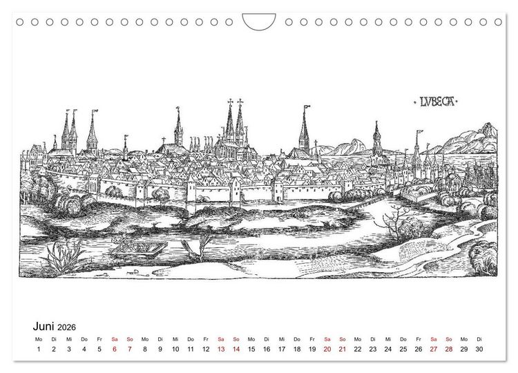 Produktbild: Schedelsche Weltchronik Deutsche St&auml;dte 1493 (Wandkalender 2026 DIN A4 quer), CALVENDO Monatskalender