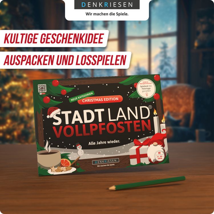 DENKRIESEN - Stadt Land VOLLPFOSTEN® – Capodanno – Bleigießen War Ieri – A5 | Party Game | Regalo di Pasqua | City Land Fiume | Blocco da Gioco | Idea Regalo | Divertimento preprogrammato