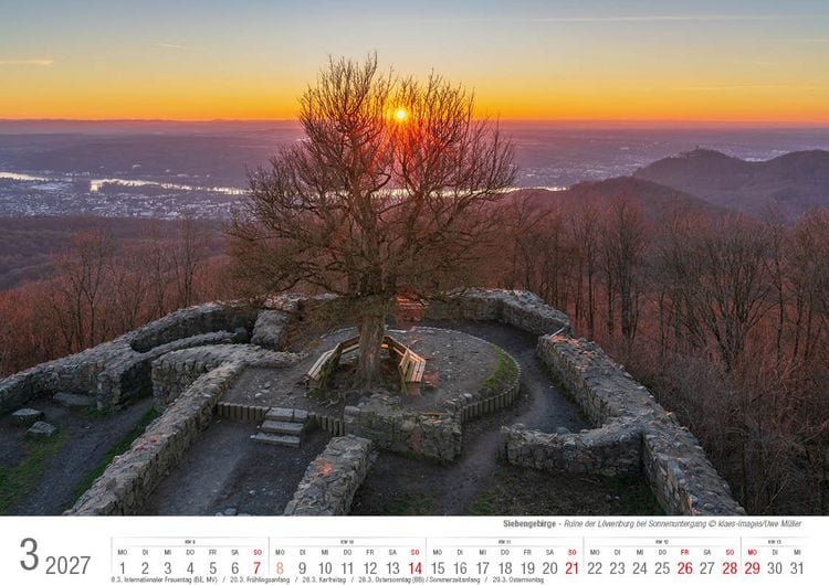 Produktbild: Siebengebirge 2027 Bildkalender A4 quer, spiralgebunden