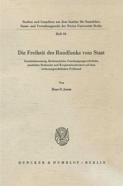 Produktbild: Die Freiheit des Rundfunks vom Staat.