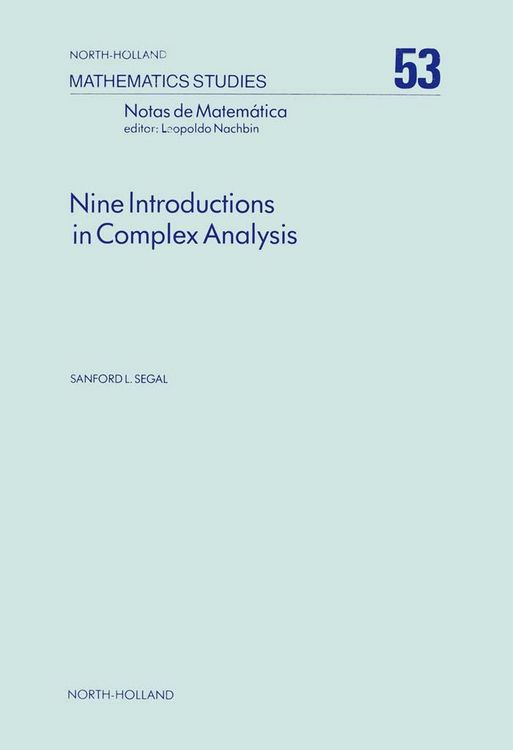 Produktbild: Nine Introductions in Complex Analysis