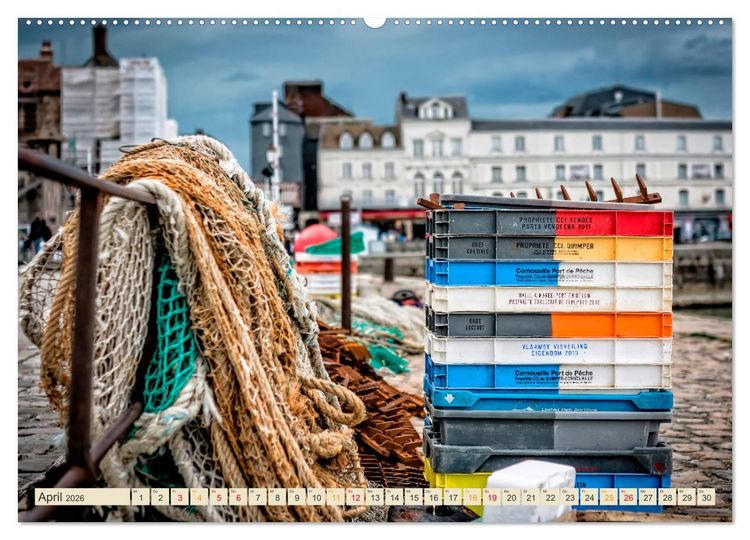 Produktbild: Honfleur - Bezauberndes Frankreich (hochwertiger Premium Wandkalender 2026 DIN A2 quer), Kunstdruck in Hochglanz