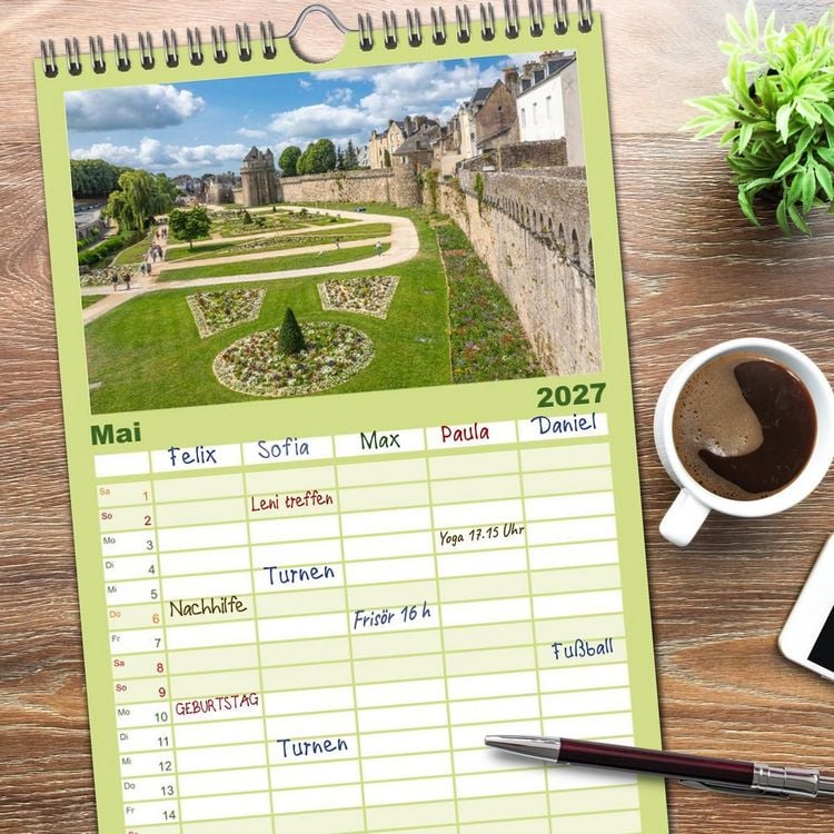 Produktbild: Familienplaner 2027 - Morbihan - Eine Entdeckungsreise in den S&uuml;den der Bretagne mit 5 Spalten (Wandkalender, 21 x 45 cm) CALVENDO