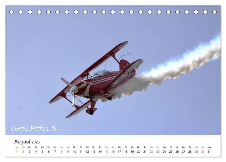 Produktbild: Die Faszination. Flugzeuge am Himmel (Tischkalender 2026 DIN A5 quer), CALVENDO Monatskalender