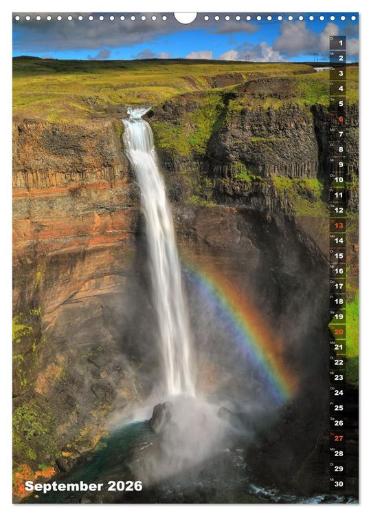 Produktbild: Wasserf&auml;lle auf Island (Wandkalender 2026 DIN A3 hoch), CALVENDO Monatskalender