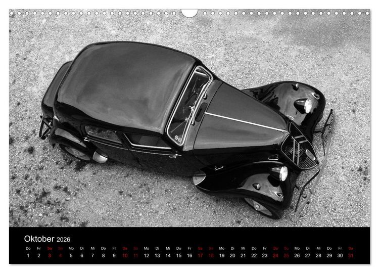 Produktbild: Citro&euml;n 11 CV Traction Avant in schwarzweiss (Wandkalender 2026 DIN A3 quer), CALVENDO Monatskalender