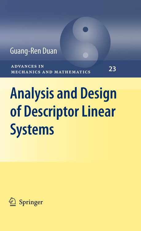 Produktbild: Analysis and Design of Descriptor Linear Systems