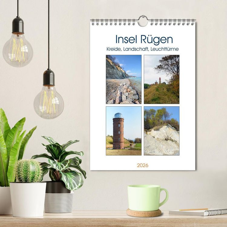 Produktbild: Insel R&uuml;gen - Kreide, Landschaft, Leuchtt&uuml;rme (Wandkalender 2026 DIN A4 hoch), CALVENDO Monatskalender