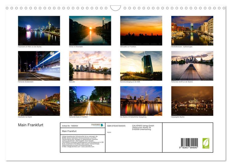 Produktbild: Main Frankfurt (Wandkalender 2026 DIN A3 quer), CALVENDO Monatskalender