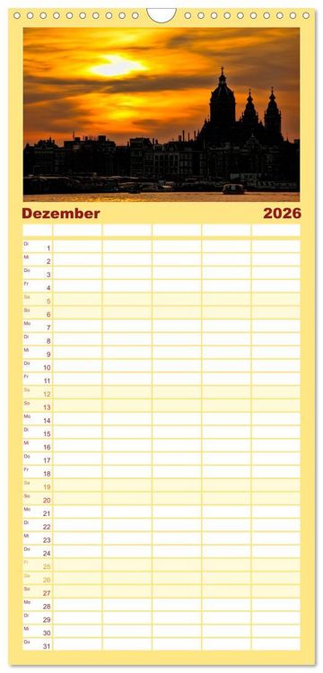 Produktbild: Familienplaner 2026 - Amsterdam - Venedig des Nordens mit 5 Spalten (Wandkalender, 21 x 45 cm) CALVENDO