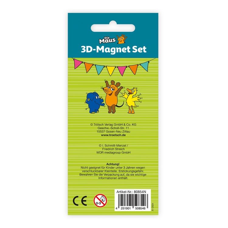 Produktbild: Tr&ouml;tsch Die Maus 3er Set Magnete Drei Freunde