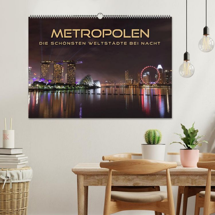 Produktbild: METROPOLEN - die sch&ouml;nsten Weltst&auml;dte bei Nacht (Wandkalender 2026 DIN A2 quer), CALVENDO Monatskalender