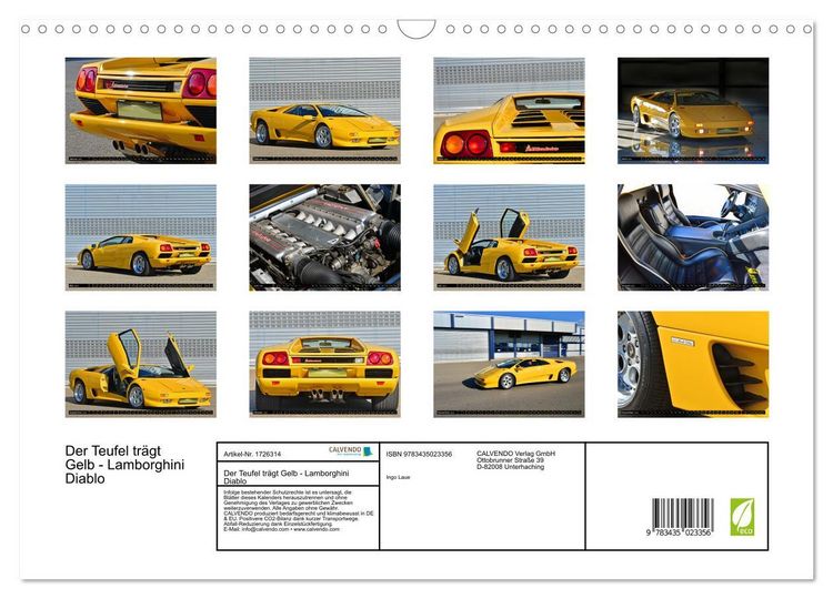 Produktbild: Der Teufel tr&auml;gt Gelb - Lamborghini Diablo (Wandkalender 2025 DIN A3 quer), CALVENDO Monatskalender