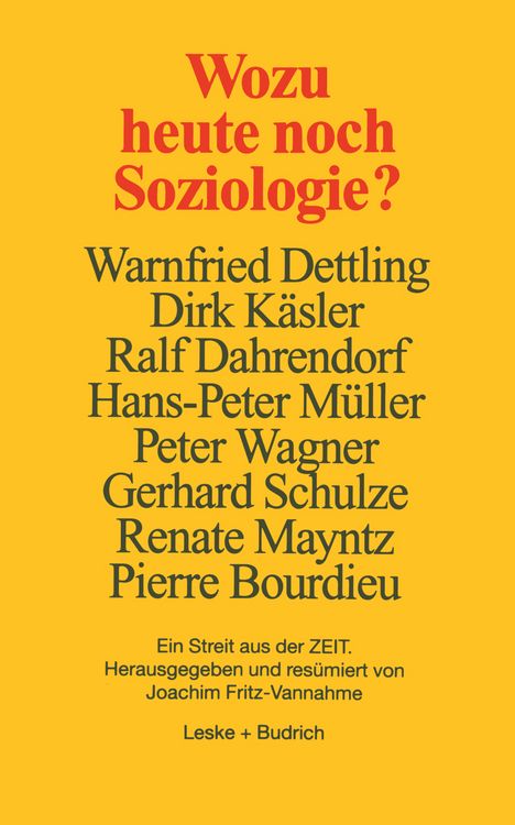 Produktbild: Wozu heute noch Soziologie?