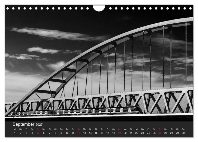 Produktbild: D&uuml;sseldorf Ansichten in Schwarz-Wei&szlig; (Wandkalender 2027 DIN A4 quer), CALVENDO Monatskalender
