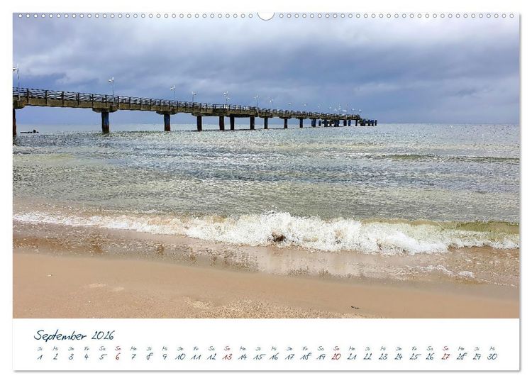 Produktbild: Seebr&uuml;cken an der Ostsee - Aufs Meer laufen und die frische Ostseebrise genie&szlig;en (hochwertiger Premium Wandkalender 2026 DIN A2 quer), Kunstdruck in Hochglanz
