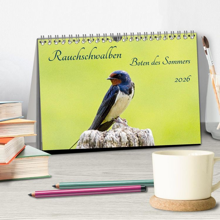 Produktbild: Rauchschwalben - Boten des Sommers (Tischkalender 2026 DIN A5 quer), CALVENDO Monatskalender