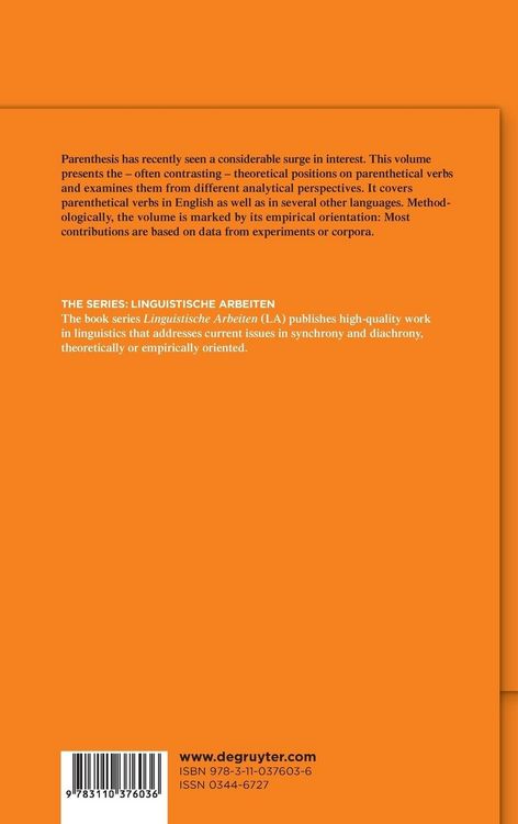 Produktbild: Parenthetical Verbs