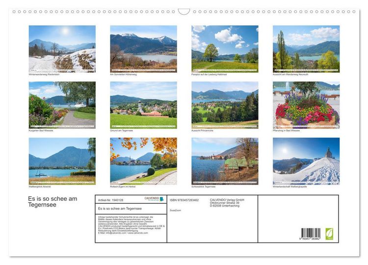 Produktbild: Es is so schee am Tegernsee (Wandkalender 2026 DIN A2 quer), CALVENDO Monatskalender