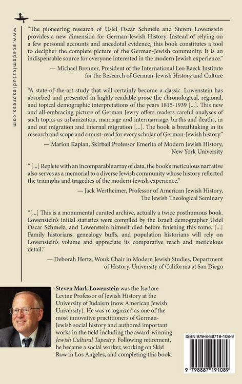 Produktbild: The Population History of German Jewry 1815-1939