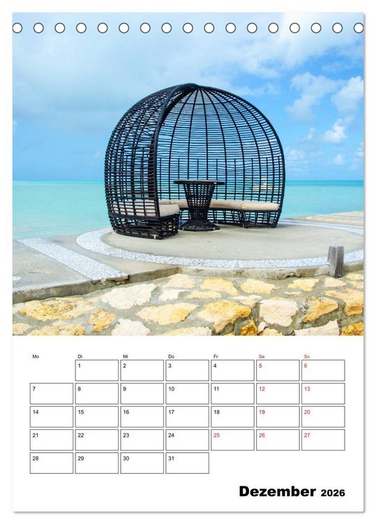 Produktbild: Karibik pur - mit Charme und Zauber (Tischkalender 2026 DIN A5 hoch), CALVENDO Monatskalender