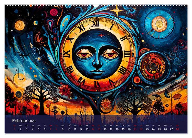 Produktbild: Vision&auml;re Leinwand: Kreative Symbole f&uuml;r Tr&auml;ume und Visionen (hochwertiger Premium Wandkalender 2026 DIN A2 quer), Kunstdruck in Hochglanz