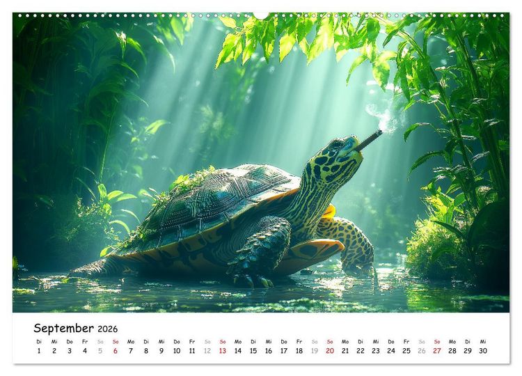 Produktbild: CHILL MAL - Entspannte Schildkr&ouml;ten beim Faulenzen (Wandkalender 2026 DIN A2 quer), CALVENDO Monatskalender