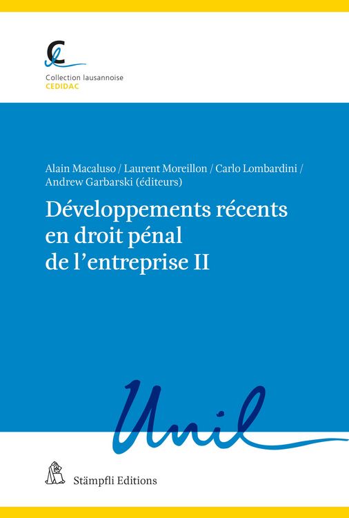 Produktbild: D&eacute;veloppements r&eacute;cents en droit p&eacute;nal de l'entreprise II