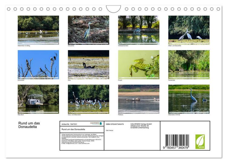 Produktbild: Rund um das Donaudelta (Wandkalender 2026 DIN A4 quer), CALVENDO Monatskalender