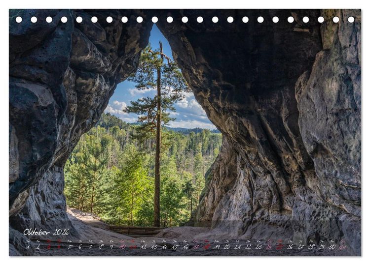 Produktbild: Landschaften der S&auml;chsischen Schweiz (Tischkalender 2026 DIN A5 quer), CALVENDO Monatskalender
