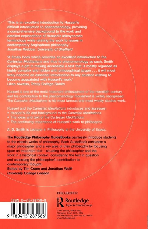 Produktbild: Routledge Philosophy GuideBook to Husserl and the Cartesian Meditations