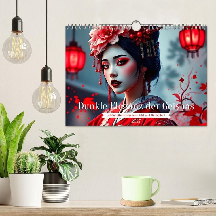Produktbild: Dunkle Eleganz der Geishas (Wandkalender 2027 DIN A4 quer), CALVENDO Monatskalender