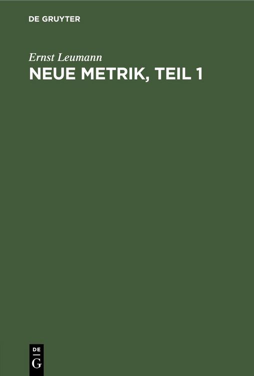 Produktbild: Neue Metrik, Teil 1