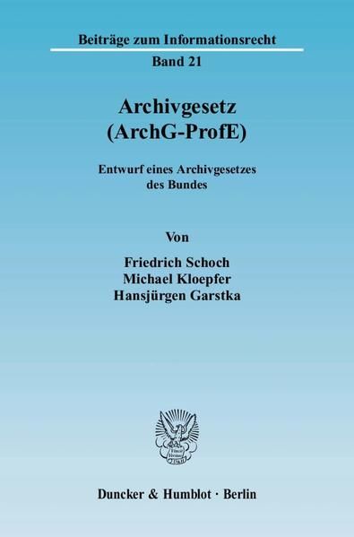 Produktbild: Archivgesetz (ArchG-ProfE).