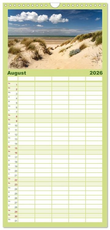 Produktbild: Familienplaner 2026 - Frankreich - Calais und die Opalk&uuml;ste mit 5 Spalten (Wandkalender, 21 x 45 cm) CALVENDO