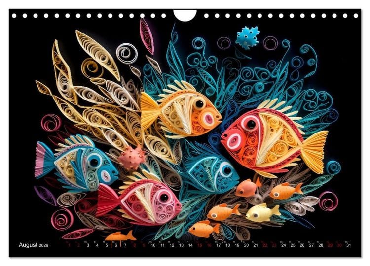 Produktbild: Quilling Inspirationen (Wandkalender 2026 DIN A4 quer), CALVENDO Monatskalender