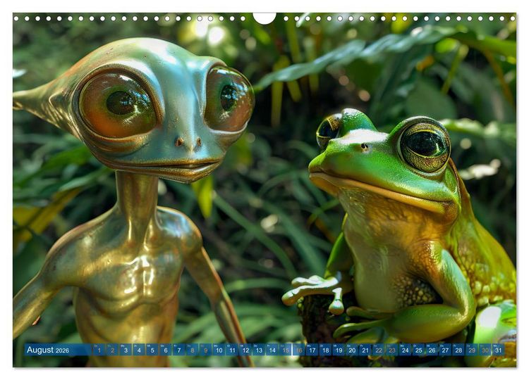 Produktbild: Aliens auf Erden - Kosmische Touristen auf Expedition (Wandkalender 2026 DIN A3 quer), CALVENDO Monatskalender
