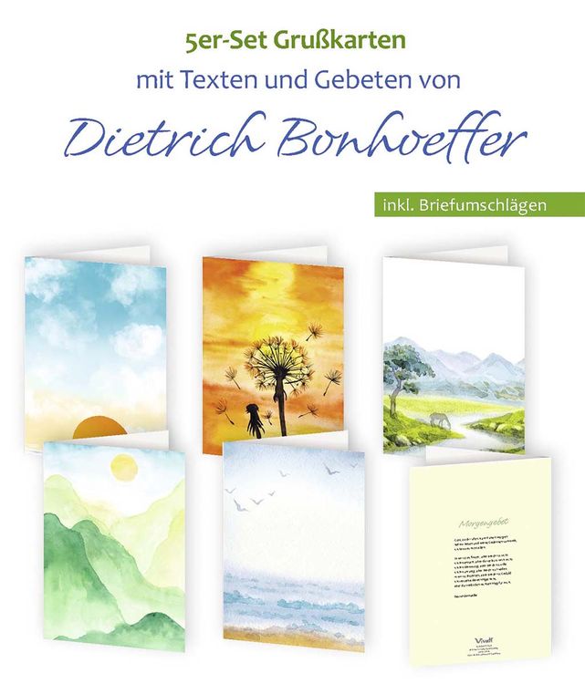 Produktbild: 5er-Set Gru&szlig;karten &raquo;Dietrich Bonhoeffer&laquo;