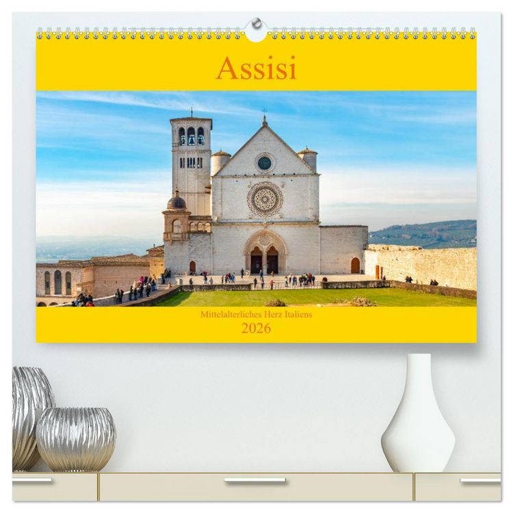 Produktbild: Assisi - Mittelalterliches Herz Italiens (hochwertiger Premium Wandkalender 2026 DIN A2 quer), Kunstdruck in Hochglanz
