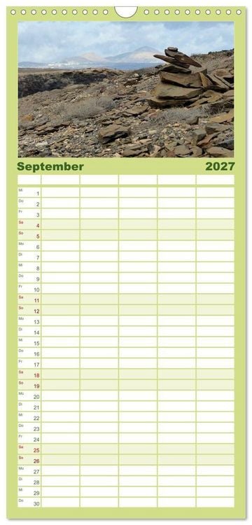 Produktbild: Familienplaner 2027 - Vulkaninsel Lanzarote mit 5 Spalten (Wandkalender, 21 x 45 cm) CALVENDO
