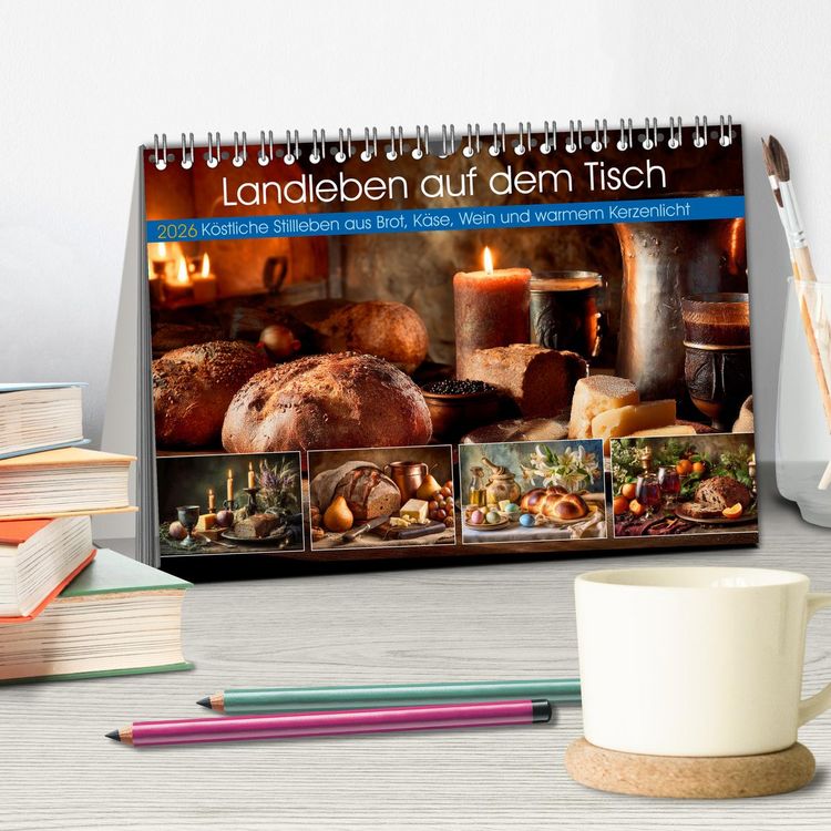 Produktbild: Landleben auf dem Tisch (Tischkalender 2026 DIN A5 quer), CALVENDO Monatskalender