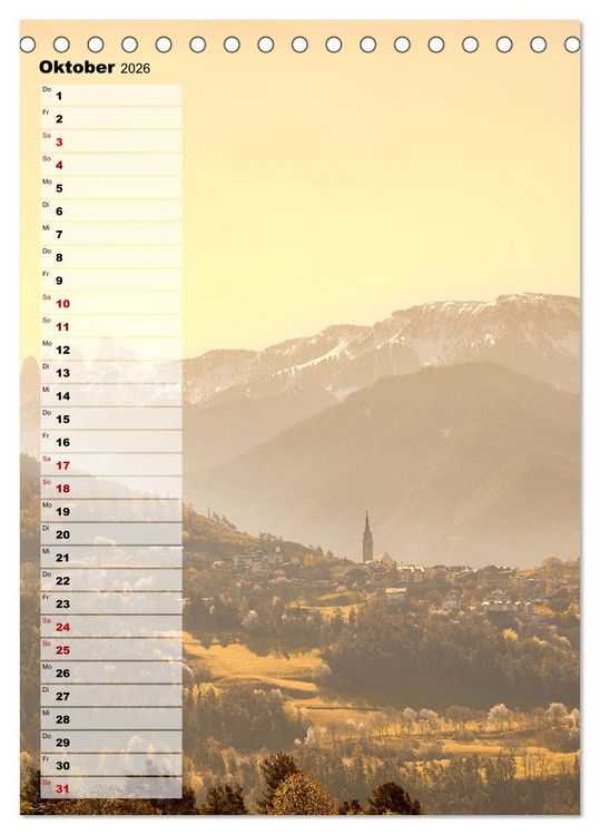 Produktbild: S&uuml;d-Tirol Terminplaner (Tischkalender 2026 DIN A5 hoch), CALVENDO Monatskalender